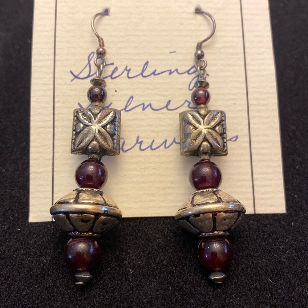 Glitz beads and beyond handcrafted sterling silver beaded earrings